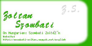 zoltan szombati business card